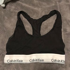Calvin Klein size medium black and white sports bra